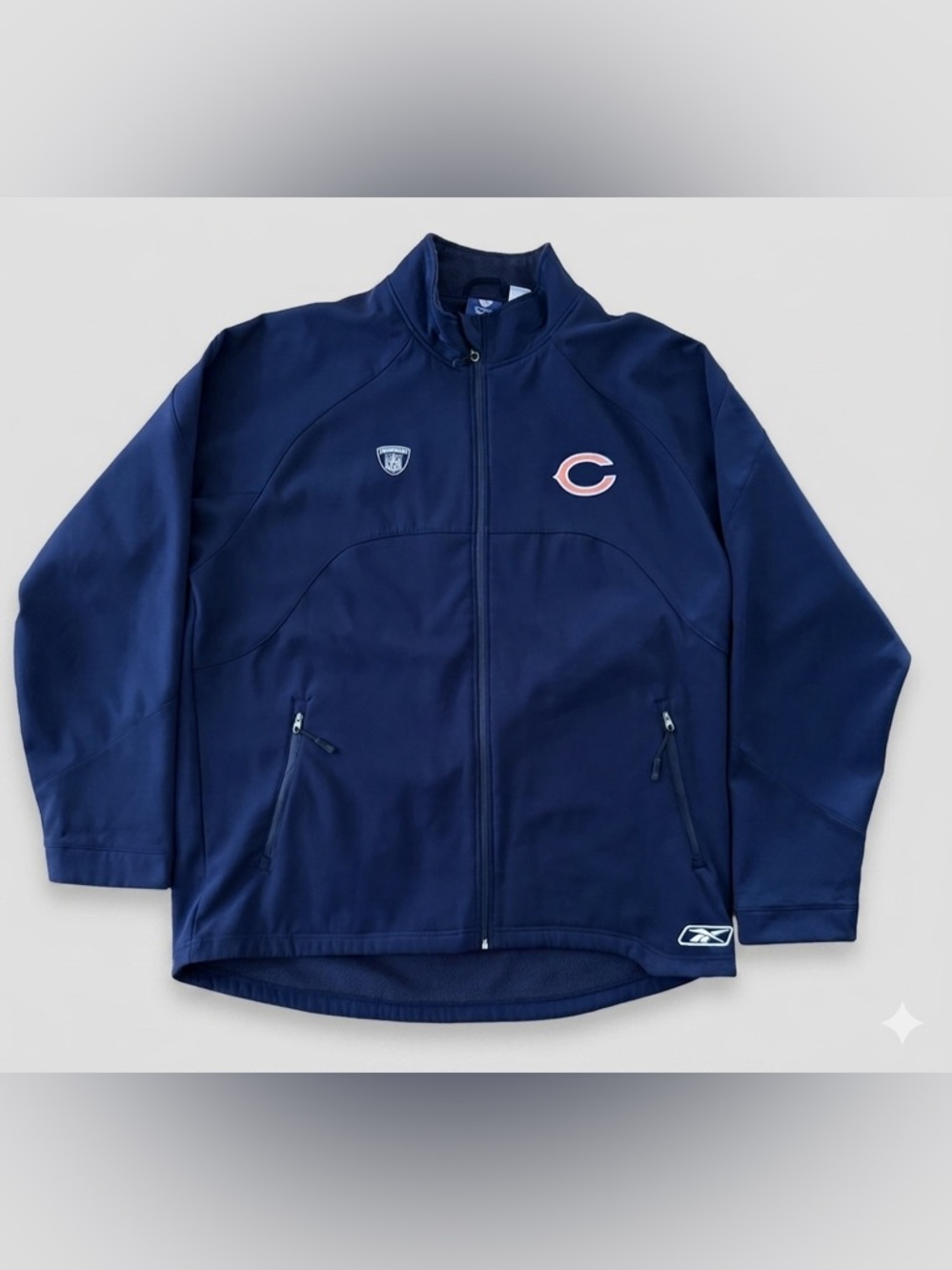 Vintage 2008 Chicago Bears NFL Equipment Reebok Sideline Coat Jacket Navy XL